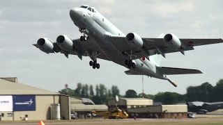 RIAT 2015 JMSDF Kawasaki P1 DemoFlight 海上自衛隊、初のヨーロッパ展示飛行！ [upl. by Licht454]