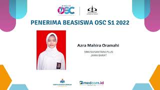 PERAIH BEASISWA OSC 2022 UNIVERSITAS TRISAKTI [upl. by Edelman170]