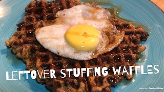 Don’t know what to to with your leftover Here is Leftover Thanksgiving stuffing waffles [upl. by Lyell416]