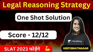 🔴SLAT 2023  Complete Strategy to score 1212 in Legal Reasoning  SLAT 2023  Unacademy CLAT slat [upl. by Hplodur]