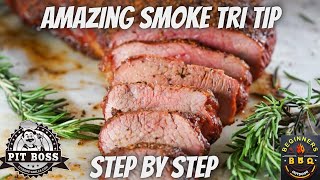 Best way to smoke beef tri tip on pit boss pellet grill  how to reverse seared tri tip [upl. by Anyaj89]