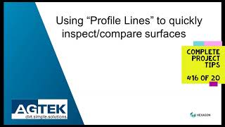 AGTEK TechTips across a project  16 Profile lines to inspect and compare surfaces [upl. by Shamma]