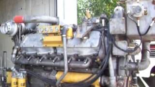 Caterpillar 3412DITA engine start up and run after overhaul [upl. by Patt]