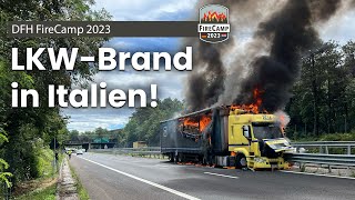 Bei LKWBrand dazugekommen  LKWFahrer kroch in die brennende Kabine [upl. by Ihpen]