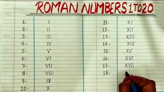 roman numbersroman no 1 to 20 write roman numbers romannumber romannumerals [upl. by Nichols506]