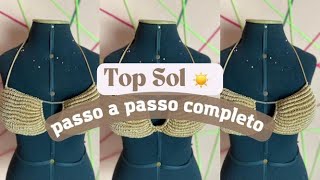 Look Carnaval Top Sol Top Cropped Macramê  Tutorial Como Fazer Biquini de Macrame [upl. by Magel404]