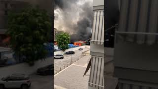 Aversa CE  Incendio in un deposito nella zona Borgo  3  190624 [upl. by Dolly]