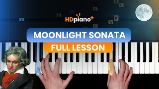 Moonlight Sonata 1st Movement  Complete Piano Lesson 2023 [upl. by Enilrem]