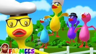 Five Big Ducks Song for Children Cartoon Video by Farmees [upl. by Naik183]