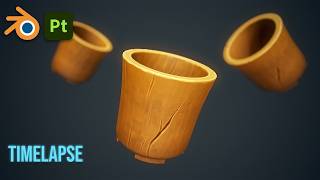 Stylized Wood Vase  Blender Game Asset [upl. by Arema880]