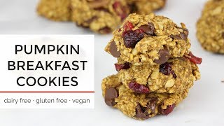 Pumpkin Breakfast Cookies  Easy Healthy Vegan Cookie Recipe [upl. by Leacim791]