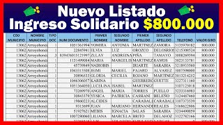 Nuevo Listado Ingreso Solidario 800000  Consultar y Verificar [upl. by Aneris967]