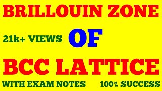 BRILLOUIN ZONE OF BCC LATTICE  SOLID STATE PHYSICS  WITH EXAM NOTES [upl. by Eimmelc]