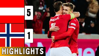 Austria Vs Norway 51  EXTENDED HIGHLIGHTS  UEFA Nations League  Marko Arnautovic 💪 [upl. by Jabin]