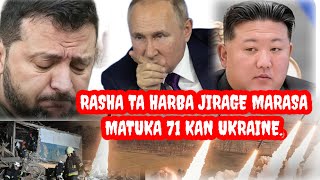 Rasha ta harba jirage marasa matuka 71 kan biranen ukraine korea ta arewa tace muna tare da rasha [upl. by Cacilia]