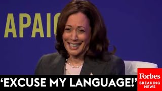 VIRAL MOMENT VP Kamala Harris Drops The FBomb Discussing Her Historic BarrierBreaking Outlook [upl. by Fransisco]