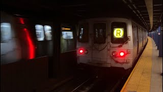 IND Queens Blvd Line E F M R and Garbage Train  Woodhaven Blvd R33WF R46 R127 R160 [upl. by Saum706]