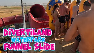 Funnel Slide Divertiland Waterpark Bucharest 4K [upl. by Annaiuq]