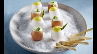 Aviko recept Amuse van ei met aardappelschuim [upl. by Onfre]