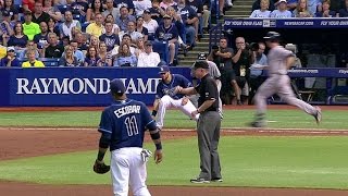 NYYTB Longoria Zobrist combine to turn two [upl. by Wenz200]