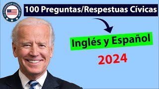 Oficial INGLÉS A ESPAÑOL 100 Examen Cívico Ciudadanía Americana [upl. by Alonso666]