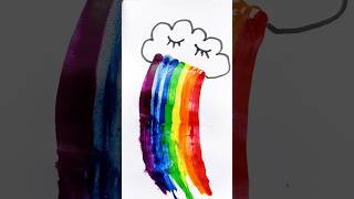 Rainbow Cloud 🌈☁️ Acrylic painting for kids rainbow painting art trending pipafuntv [upl. by Storfer309]