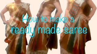 How To Wear Saree As Readymade Saree  How to drape sari as readymad fancy sari [upl. by Atirat]