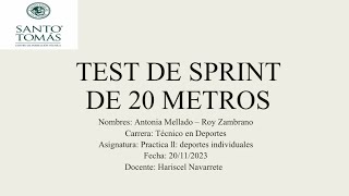 Test de sprint 20 metros atletismo [upl. by Pontus]