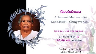 Funeral  Achamma Mathew 86 [upl. by Eyma65]