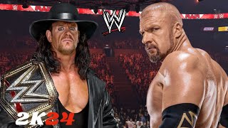 WORLD HEAVYWEIGHT CHAMPIONSHIP  TRIPLE H VS UNDERTAKER  WRESTLEMANIA  WWE2K24 [upl. by Coray]