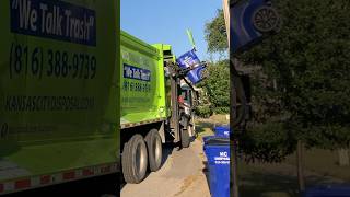 Garbage Truck Picking Up Cans Flipping Lids Talkin Trash short shorts shortsfeed shortvideo [upl. by Ragde]