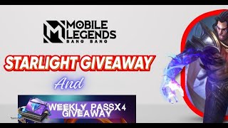 Mobile Legends Free Starlight amp Weekly Pass Giveaway mlbb [upl. by Otina629]