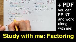 Study with Me How to Factor ANYTHING 64 Practice Questions [upl. by Inaflahk29]