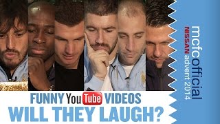 PLAYERS REACT TO FUNNY YOUTUBE VIDEOS  Man City Advent Calendar 2014  Day Four [upl. by Ahsakat]