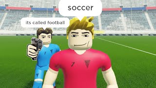 roblox footballsoccer stupid moments [upl. by Kcirevam]