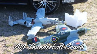 Crashed my EFlite A10 Thunderbolt RC plane [upl. by Eyde]