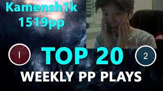 TOP 20 PP Plays osu Weekly [upl. by Cynara467]