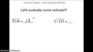 Evaluating Radicals [upl. by Ul]