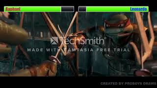 Raphael Vs Leonardowith healthbars remake [upl. by Ennovehs]