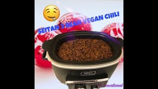 SEITAN THREE BEAN VEGAN CHILI [upl. by Esirehc]