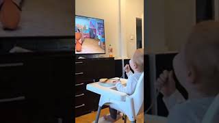 BABIES WATCHING TV amp LAUGHING😂😂Pinkfong ChuChuTV PowerKidstv kidstvfun baby cute [upl. by Tonie]