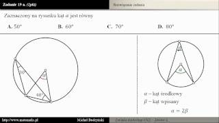 Zadanie 19a  matura z matematyki kąt wpisany i środkowy zestaw 1 [upl. by Ssitruc731]