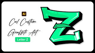 How to draw graffiti letters in illustrator  Graffiti Z  Digital Art [upl. by Frazier166]