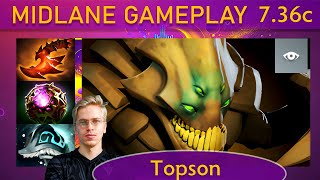 ⭐ 736c Topson Sand King KDA  28 KP  72 Mid Gameplay  Dota 2 Top MMR [upl. by Belshin]