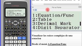 Raíces complejas de ecuaciones con Casio fx991EX [upl. by Yeleak]