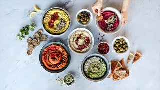 HOW TO MAKE HUMMUS » 5 ways healthy amp easy [upl. by Netsriik]