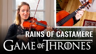 How to play Rains of Castamere Game of Thrones  SLOW PLAYALONG  Easy Violin Tutorial [upl. by Rivi]