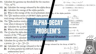 Alpha Decay Energy Calculations Solved Problems for Radon Uranium and Radium  Nuclear Tracks [upl. by Skelly]