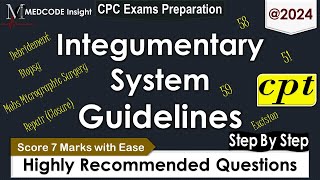 CPT Integumentary System Guidelines related Questions [upl. by Adnawahs]