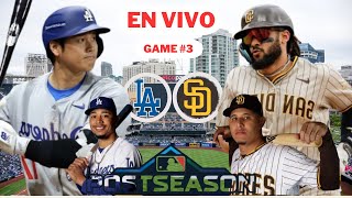 PADRES DE SAN DIEGO VS ANGELES DODGERS  POSTEMPORADA GAME 3  MLB EN VIVO [upl. by Ainatit]